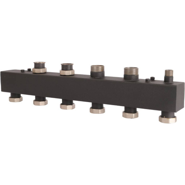 Коллектор распределительный Rommer 1 1/2" на 3(4) контура (сталь, до 85 кВт) (RDG-0017-004034) Коллектор распределительный Rommer 1 1/2" на 3(4) контура (сталь, до 85 кВт) (RDG-0017-004034)