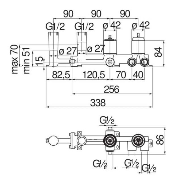 Смеситель для ванны и душа Nobili Live черный (WE81201/TBM)