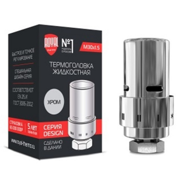 Головка термостатическая (жидкостная) Danfoss Design М30*1,5 (хром) (RTE 07.0006M) Головка термостатическая (жидкостная) Danfoss Design М30*1,5 (хром) (RTE 07.0006M)