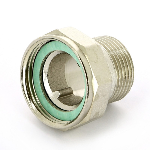 Сгон с накидной гайкой 1"х1 1/4" с плоской прокладкой Uni-Fitt IT (никель) 624N4500