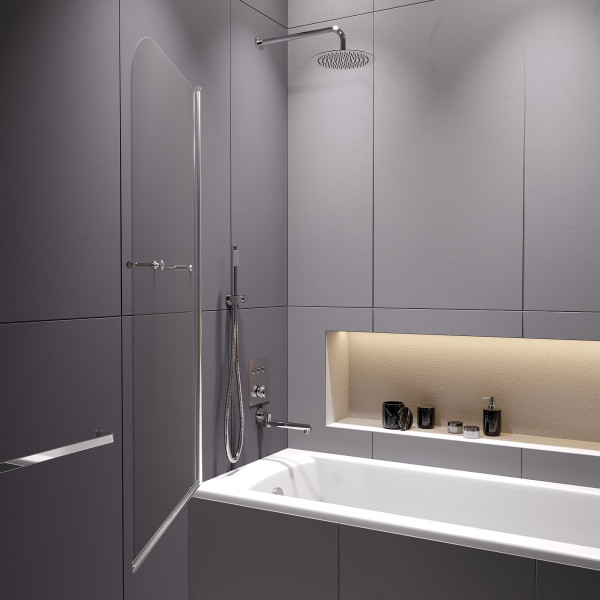 Душевые шторки для ванн RGW Screens 80x140 стекло прозрачное, профиль хром (411111408-11)