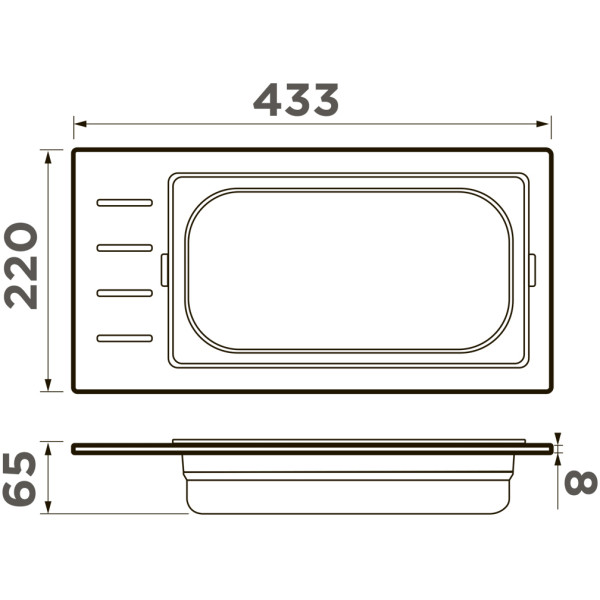 Контейнер Omoikiri DC-01-1-IN 433х220х65 сталь нержавеющая (4999073) Контейнер Omoikiri DC-01-1-IN 433х220х65 сталь нержавеющая (4999073)