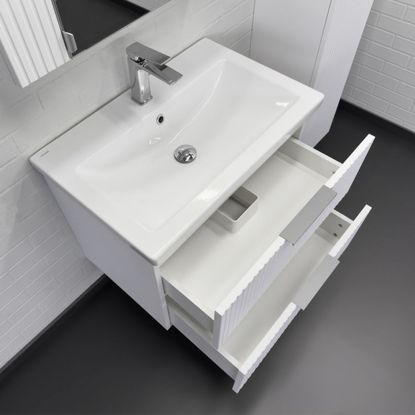 Тумба подвесная Comforty Лима 700x560x450 антрацит матовый с раковиной (00-00019188)