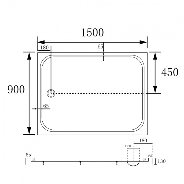 Душевой поддон Abber 150x130x90 белый (AD3C159)