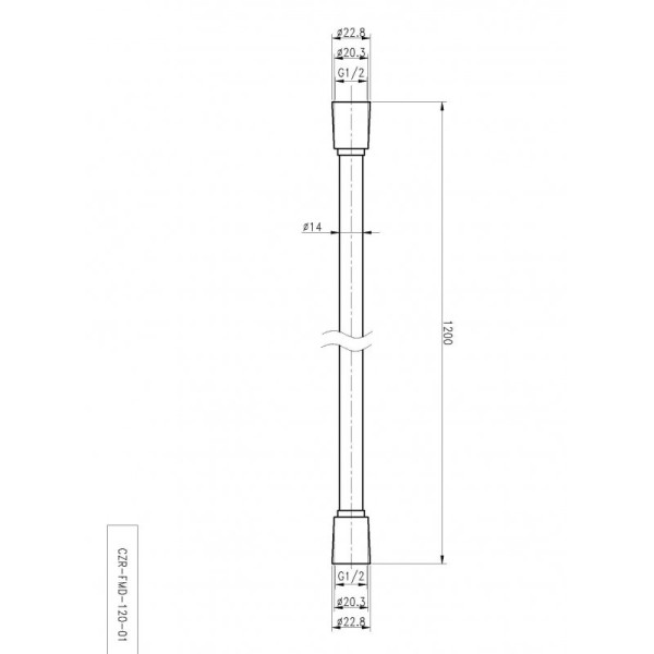 Душевой шланг Ceazares PVC, 1,2 м, хром (CZR-FMD-120-01)