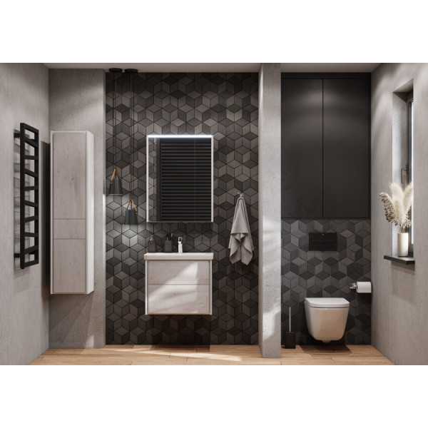 Шкаф зеркальный Roca Ronda 600x145x780 белый матовый, бетон (Z.RU93.0.300.7)