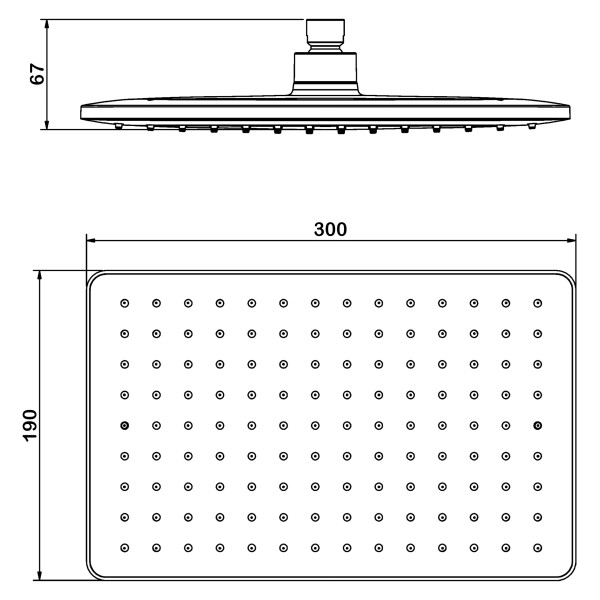 Верхний душ Swedbe Calypso 300x190 мм хром (5041)