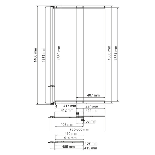 Шторка на ванну WasserKRAFT Main 41S02-80WS 80х140 стекло прозрачное