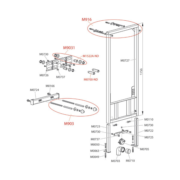 Инсталляция для биде Alcaplast (A105/850)