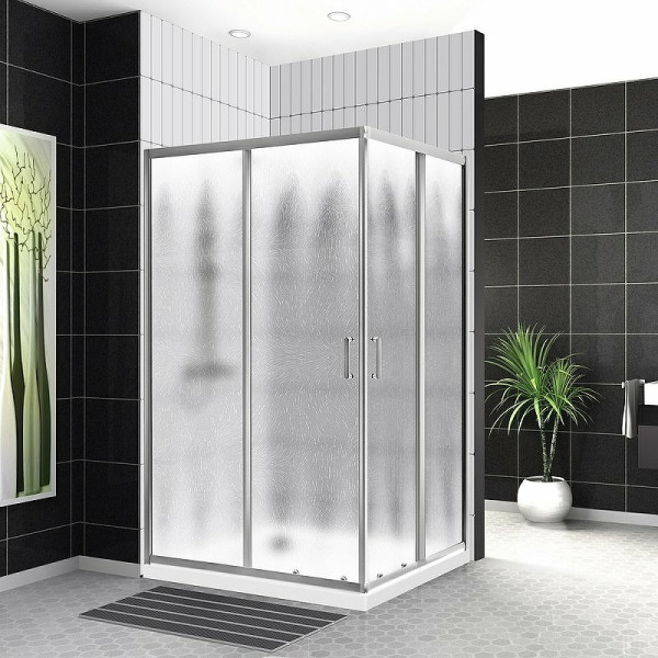 Душевой уголок BelBagno Uno-195 100x80x195 стекло Шиншилла, профиль хром (UNO-195-AH-2-10/80-CH-CR)