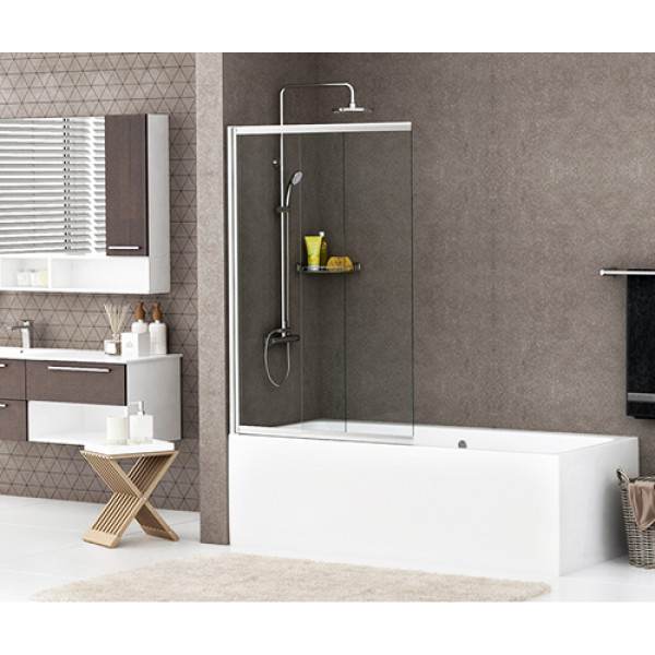 Шторка на ванну WasserKRAFT Main 41S02-80WS 80х140 стекло прозрачное