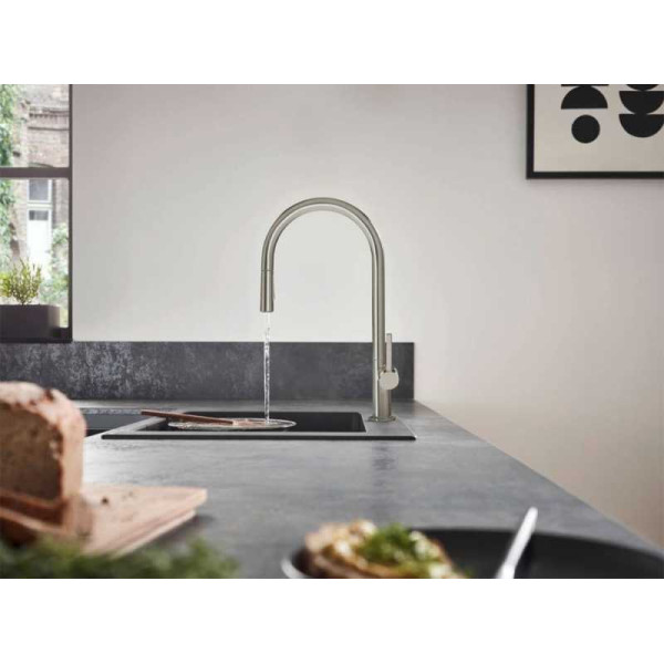 Смеситель для кухни Hansgrohe Zesis M33 хром, с видвижным изливом (74803800)