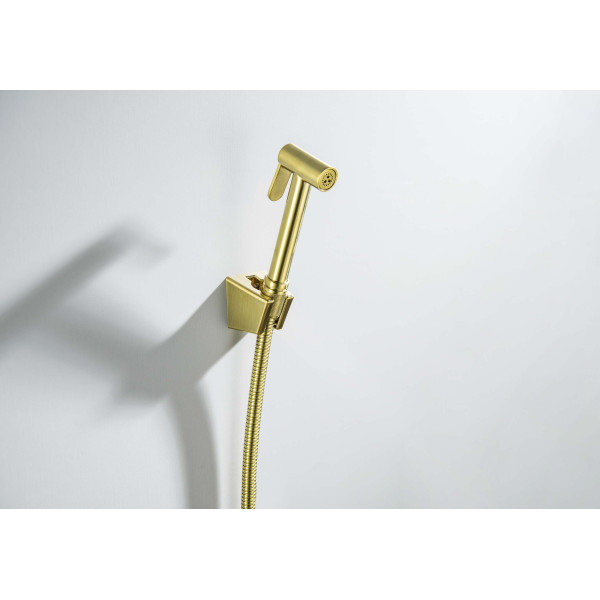 Лейка гигиеническая со шлангом Aquatek 120 см и держателем, золото (AQ2054BG)