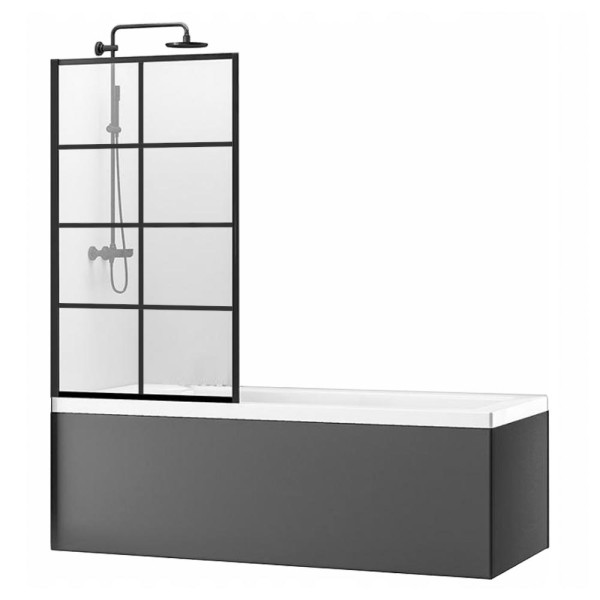 Душевая шторка на ванну REA LAGOS-1 Fix 70 Black (REA-K4560) Душевая шторка на ванну REA LAGOS-1 Fix 70 Black (REA-K4560)