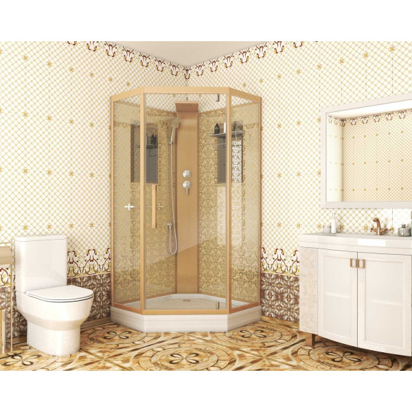 Душевая кабина Niagara Luxe 900*900*2100 стекло прозрачное, профиль золотой (NGL-7799GBK) Душевая кабина Niagara Luxe 900*900*2100 стекло прозрачное, профиль золотой (NGL-7799GBK)