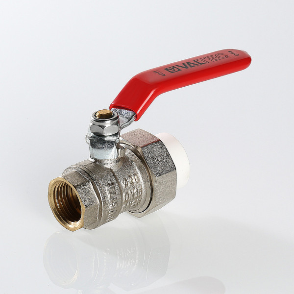Кран шаровой с переходом на PP-R трубу 32x1"В Valtec (латунь, белый) VTp.742.0.03206