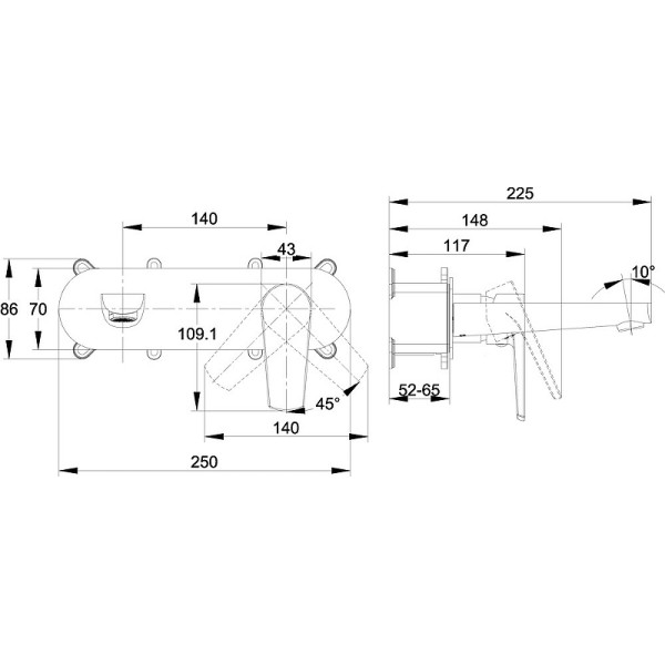 Смеситель для раковины Cersanit Moduo хром (64096) Смеситель для раковины Cersanit Moduo хром (64096)