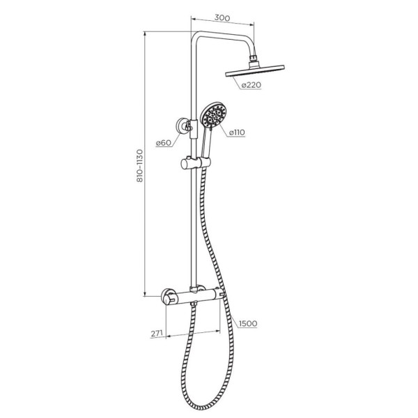 Душевая система Dorff Futura с душевым набором хром (D0710400)