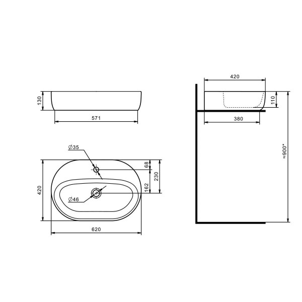 Тумба Aquaton Лофт Фабрик 80 Дуб Эндгрейн/1WH501710 Раковина Одри Round/1A243003LTDU0 Столешница Лофт Фабрик 80 Дуб Эндгрей (1A2424K0LTDU0)