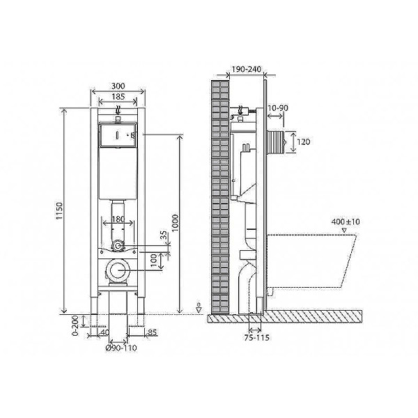 Инсталляция для унитаза BelBagno (BB003-30) Инсталляция для унитаза BelBagno (BB003-30)