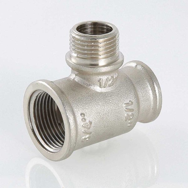 Тройник переходной 3/4"х3/4"х1/2" ВНВ Valtec (никель) (VTr.132.RN.050504) Тройник переходной 3/4"х3/4"х1/2" ВНВ Valtec (никель) (VTr.132.RN.050504)