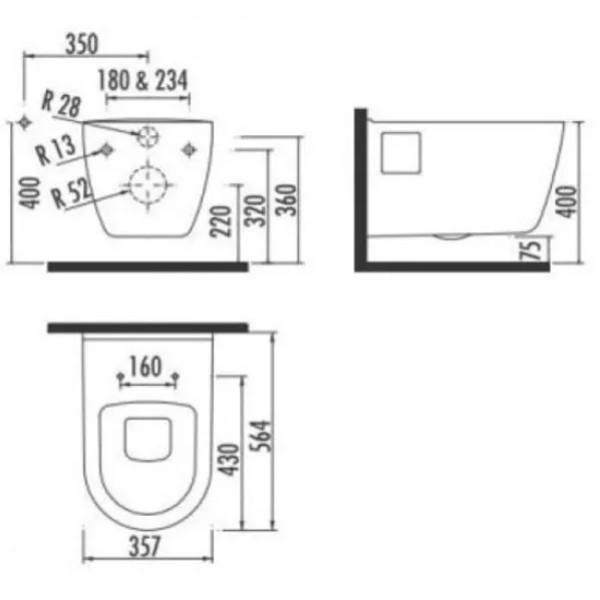 Унитаз подвесной Creavit D?cor 35,7x56,7x33,5 белый (TP328.001Q0) Унитаз подвесной Creavit D?cor 35,7x56,7x33,5 белый (TP328.001Q0)