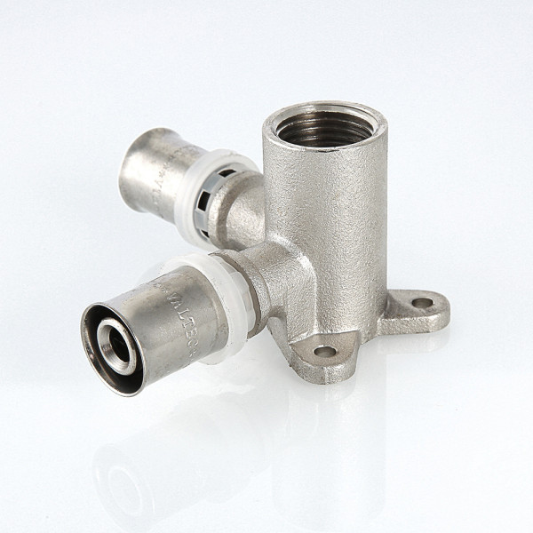 Тройник установочный 20*1/2" Valtec (пресс, никель) (VTm.234.N.200420) Тройник установочный 20*1/2" Valtec (пресс, никель) (VTm.234.N.200420)