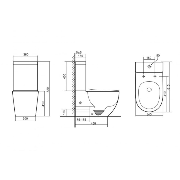 Унитаз-компакт Triton Corso 365*685*835 (белый, с сиденьем микролифт)
