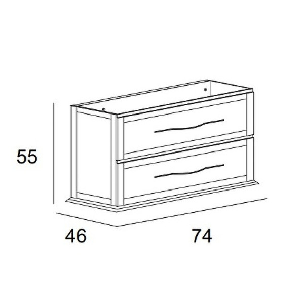 Тумба подвесная Cezares Tiffany 74x55 Grigio Nuvola (55242) Тумба подвесная Cezares Tiffany 74x55 Grigio Nuvola (55242)