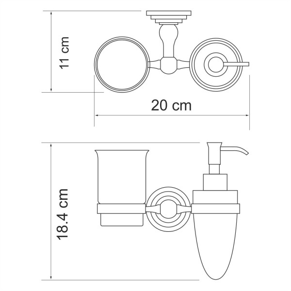 Держатель стакана и дозатора WasserKraft Ammer хром (K-7089)