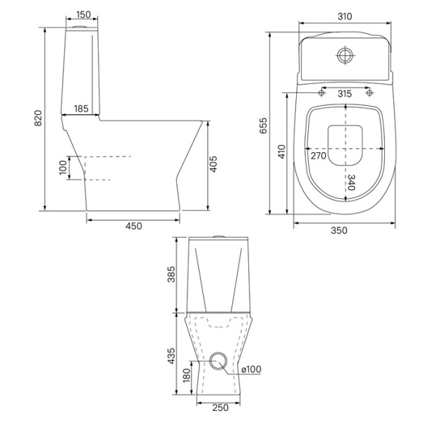 Унитаз-компакт Iddis Edifice Rimless 665x350x820 безободковый, сиденье дюропласт (EDIRDSEi24)
