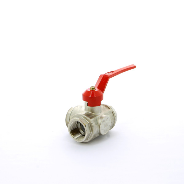 Кран Itap 1 1/4" шаровый трёхходовой T-порт (красная ручка-рычаг) (1280114T)