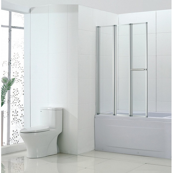 Шторка душевая на ванну BandHours Inox 100 100х150 стекло прозрачное, профиль хром