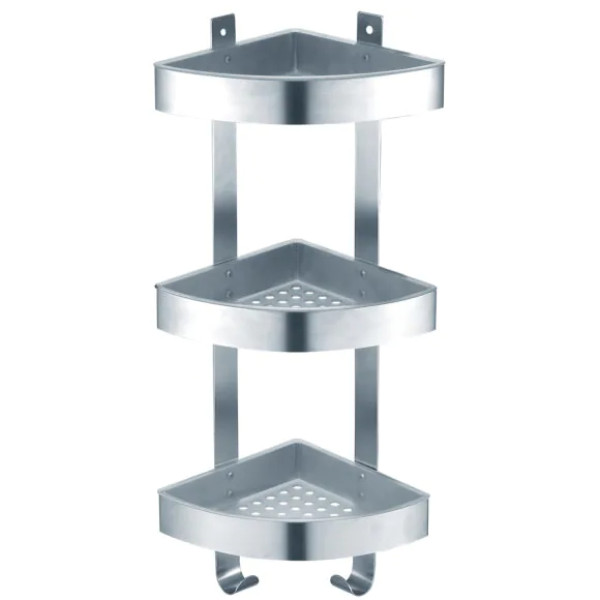 Полка угловая трехэтажная матовый хром Azario (AZ-833-3)