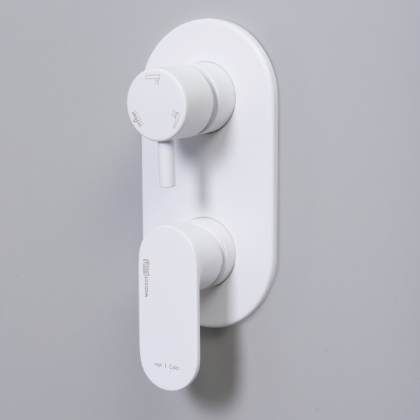 Смеситель для ванны и душа WasserKRAFT Mindel белый матовый (8571)