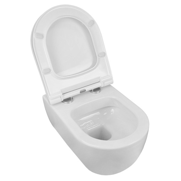 Унитаз подвесной Ferio безободковый с сиденьем микролифт 545x360x330 (87565)