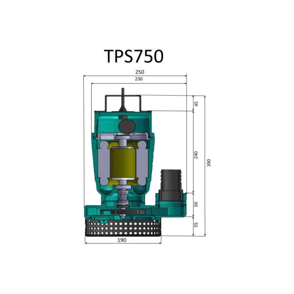 Насос дренажный Pumpman TPS750A чугунный Насос дренажный Pumpman TPS750A чугунный