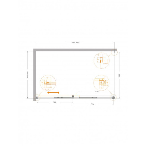 Душевой уголок Cezares Plane 150x90x195 стекло прозрачное, профиль сталь оружейная (PLANE-AH-1-150/90-C-GM)