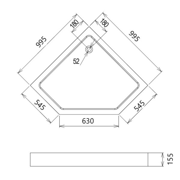 Душевой поддон Gemy ST11T 100х100