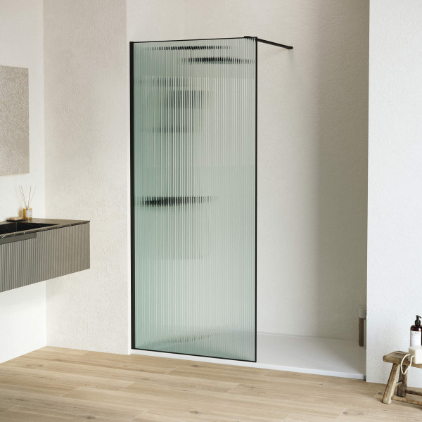 Душевое ограждение RGW Walk In 80x195 стекло Ribbed (ребристое), профиль черный (06100808-154) Душевое ограждение RGW Walk In 80x195 стекло Ribbed (ребристое), профиль черный (06100808-154)