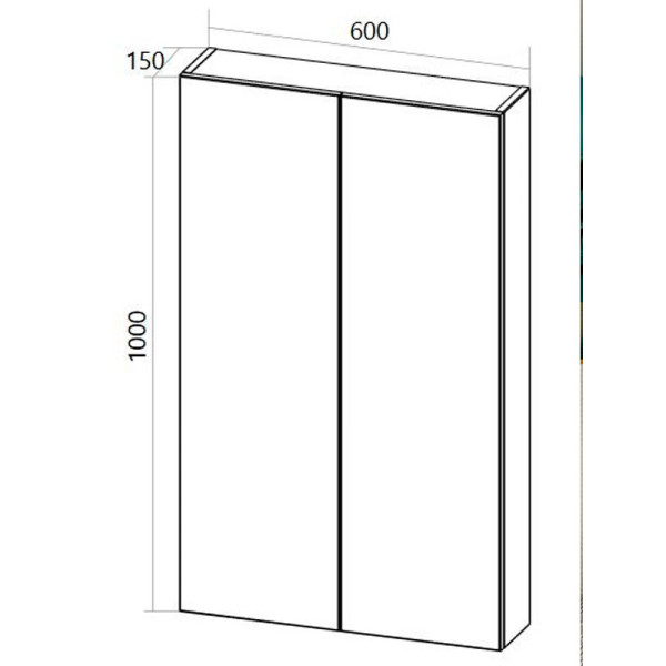 Шкаф подвесной 1Marka Gaula 600*150*1000 белый (У92521)