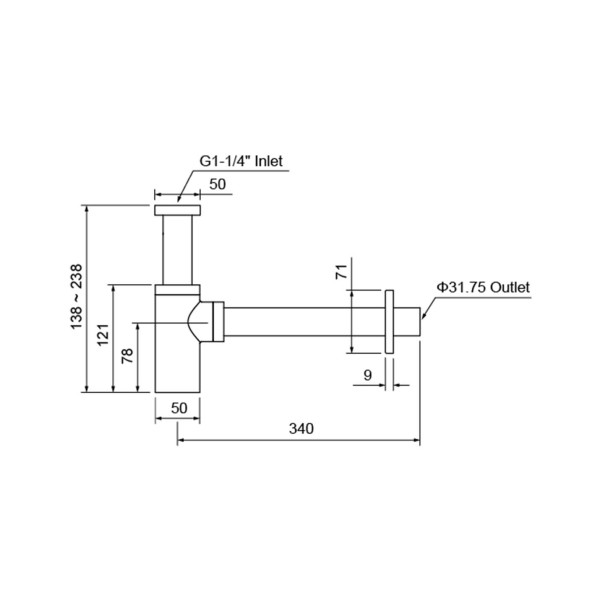 Сифон для раковины Aquatek 1"-1/4" золото (AQ6012PG)