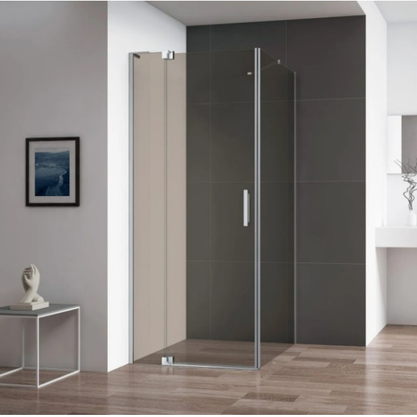 Душевой уголок Cezares Slider 80x90x195 стекло тонированное (бронза), профиль хром (SLIDER-AH-1-90-80/90-BR-Cr)