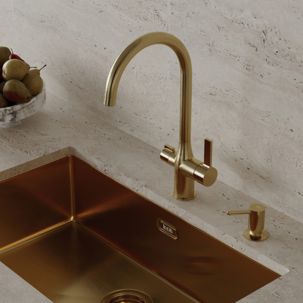Дозатор для моющих средств для кухни Iddis Kitchen Line золотой (SDIMG00i59) Дозатор для моющих средств для кухни Iddis Kitchen Line золотой (SDIMG00i59)
