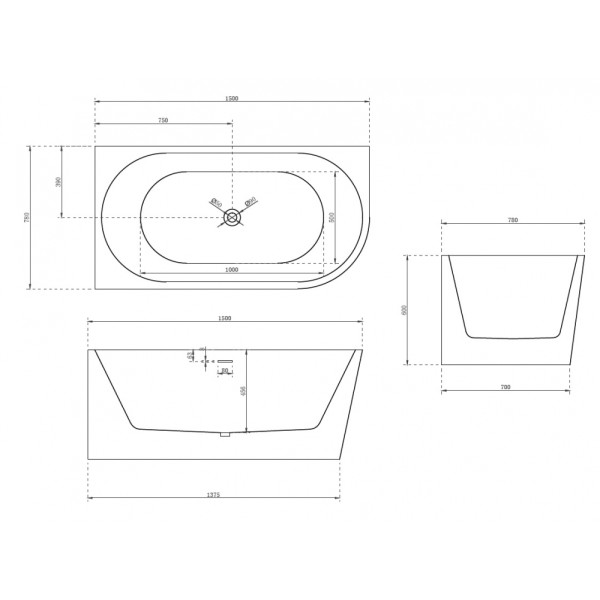 Ванна акриловая Abber 150x78x60 L белая (AB9257-1.5 L) Ванна акриловая Abber 150x78x60 L белая (AB9257-1.5 L)