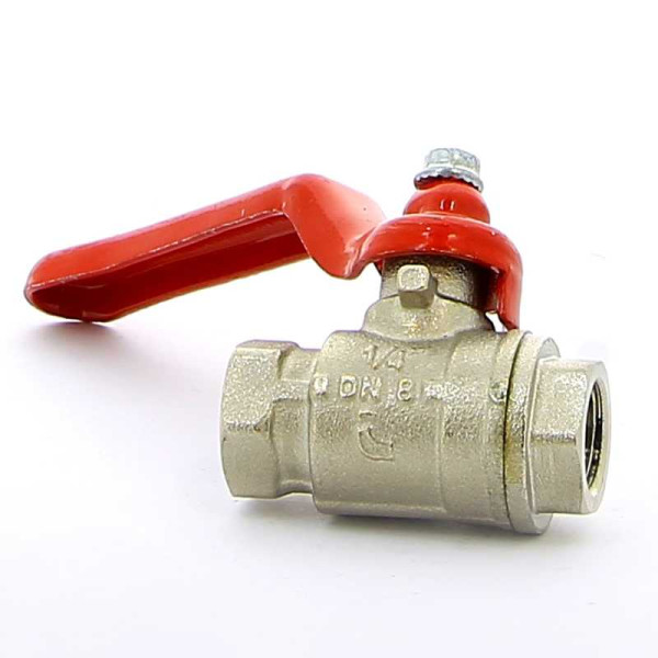 Кран Itap 1/4" ВВ шаровый Ideal (красная ручка) (0900014)