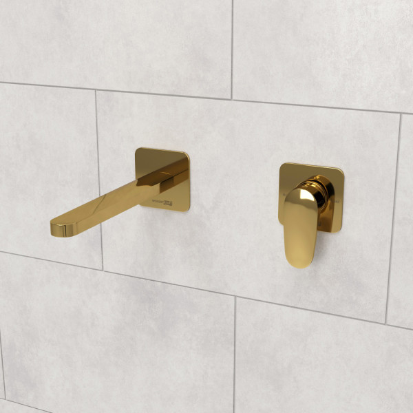 Смеситель для раковины встраиваемый WasserKRAFT глянцевое золото (A2151.279)