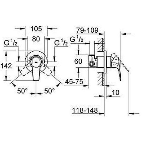 Смеситель для душа Grohe BauFlow (29046000) Смеситель для душа Grohe BauFlow (29046000)