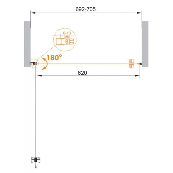 Душевая дверь Cezares ECO 70x190 стекло матовое, профиль хром (ECO-O-B-1-70-P-Cr) Душевая дверь Cezares ECO 70x190 стекло матовое, профиль хром (ECO-O-B-1-70-P-Cr)