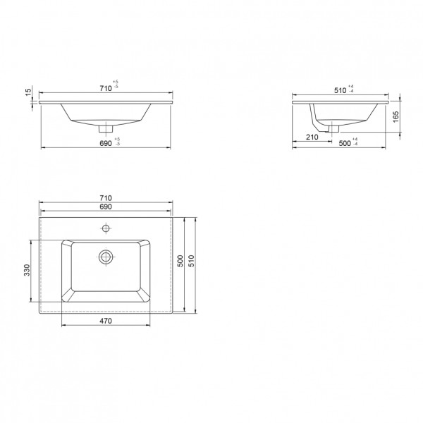 Тумба подвесная Orka Moonlight 710x510x510 с раковиной антрацит матовый (5003439)